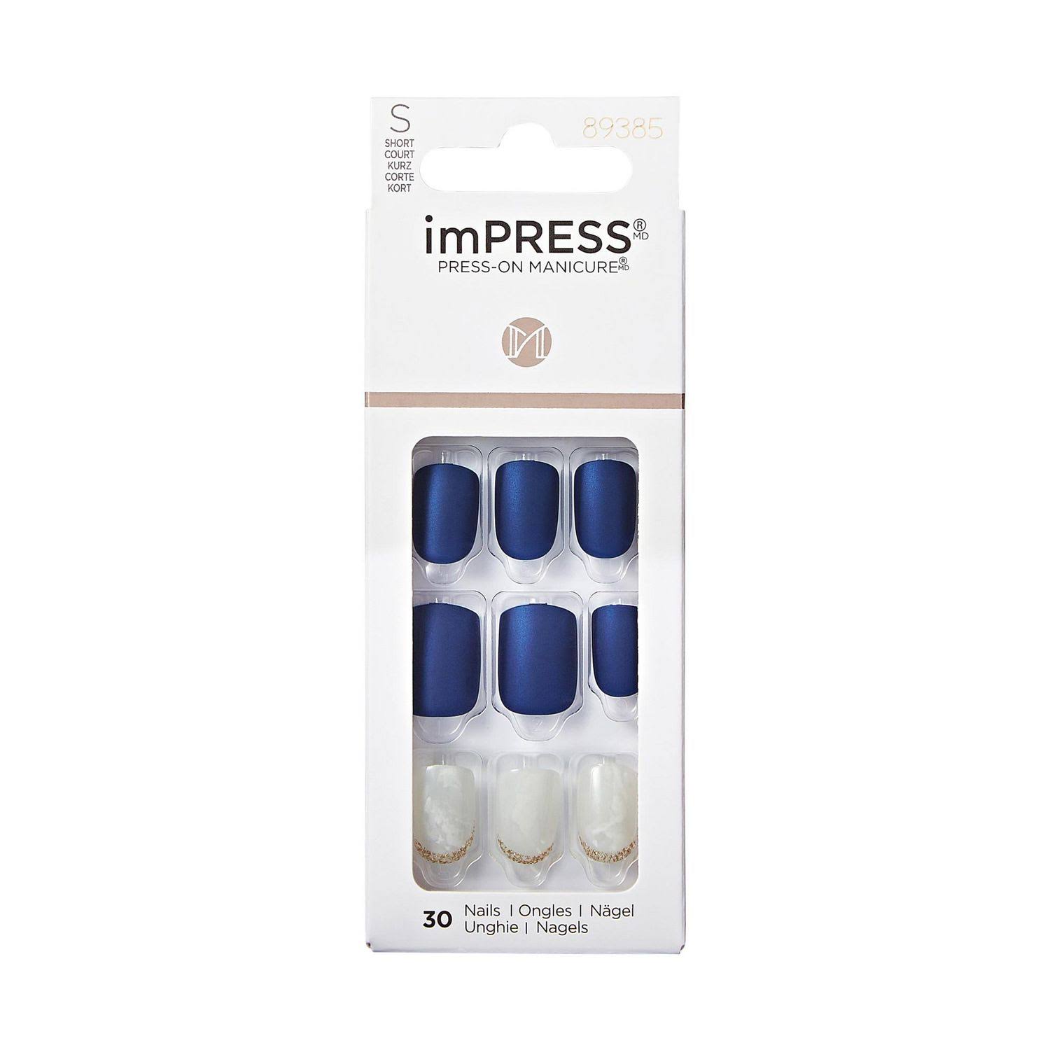 Kiss Impress Press On Nails One Step Manicure New Chasing Stars Short Length