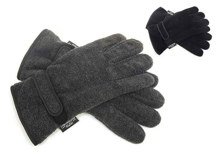 RJM Mens Fleece Glove - Black/Gray