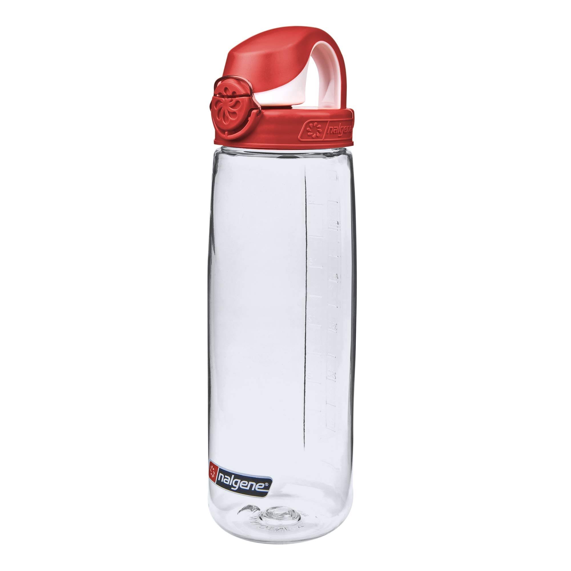 Nalgene Tritan On The Fly Water Bottle - Clear with Blue and White Cap, 24oz