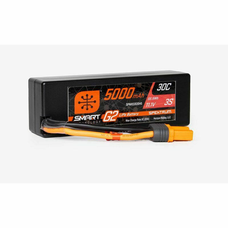 Spektrum Battery 5000mAh 3S 11.1V Smart G2 Lipo 30C Hard Case IC5/SPMX53S30H5