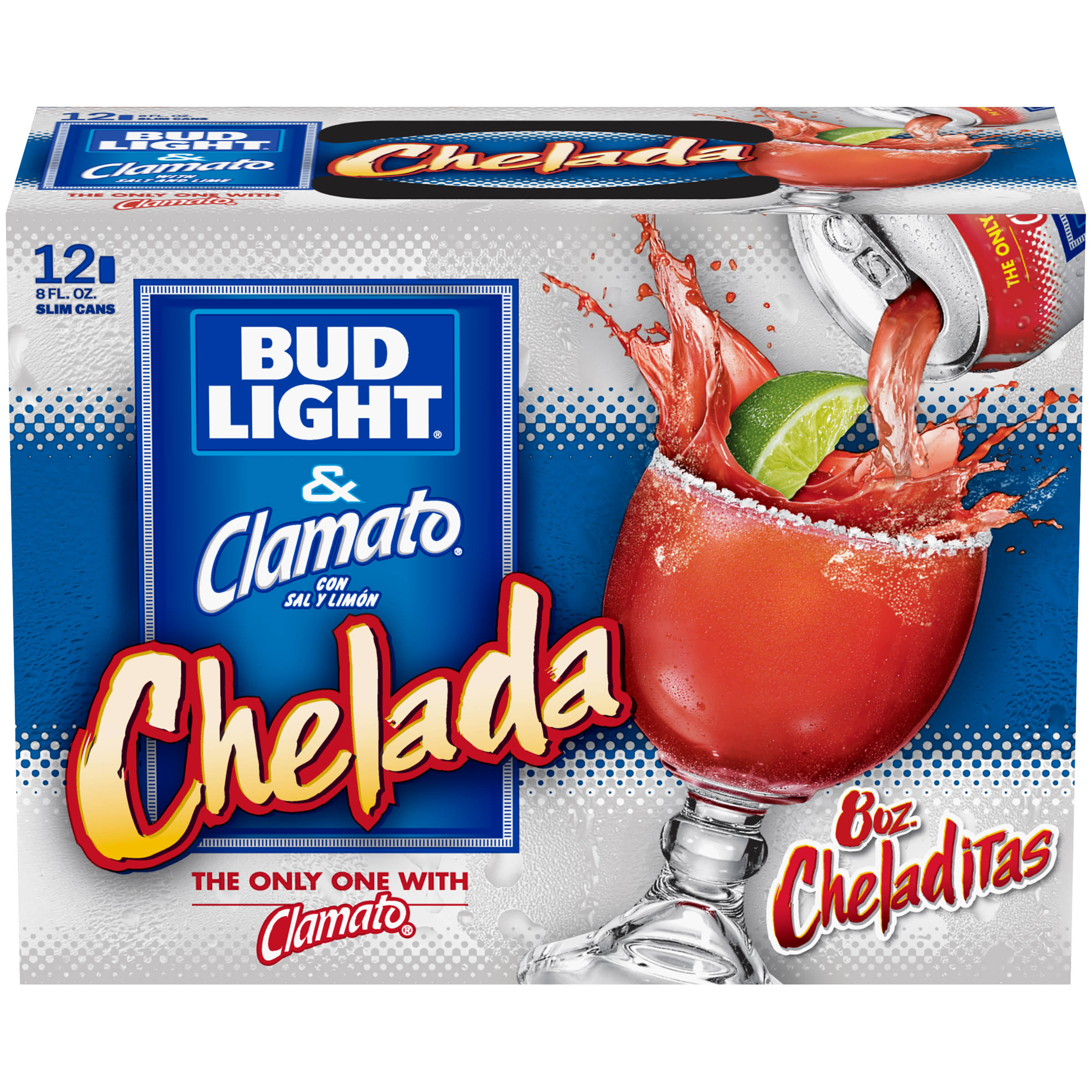 Bud Light & Clamato Chelada Beer - 12 x 8oz Pack