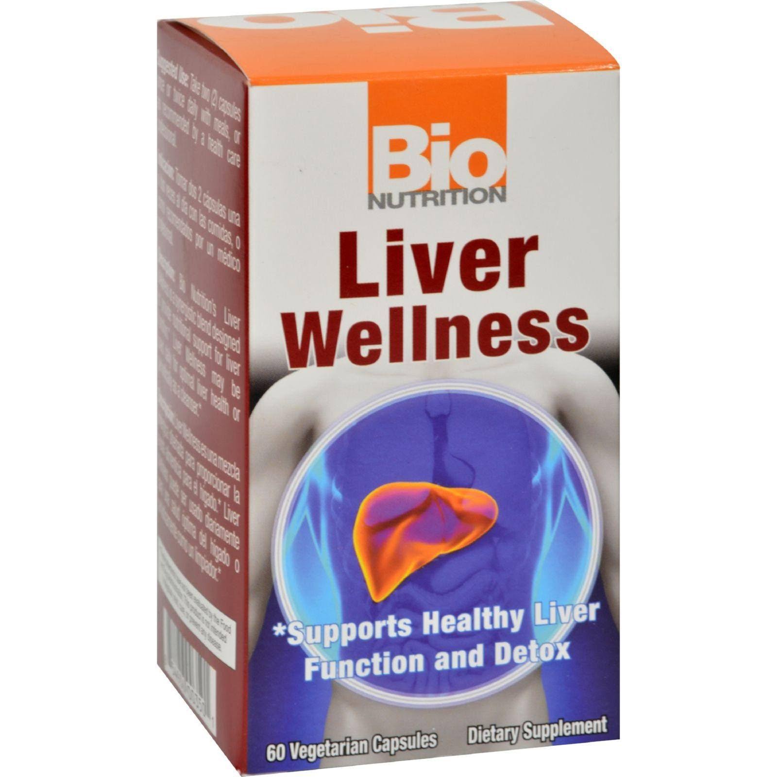 Bio Nutrition Liver Wellness Dietary Supplement - 60 Vegetarian Capsules