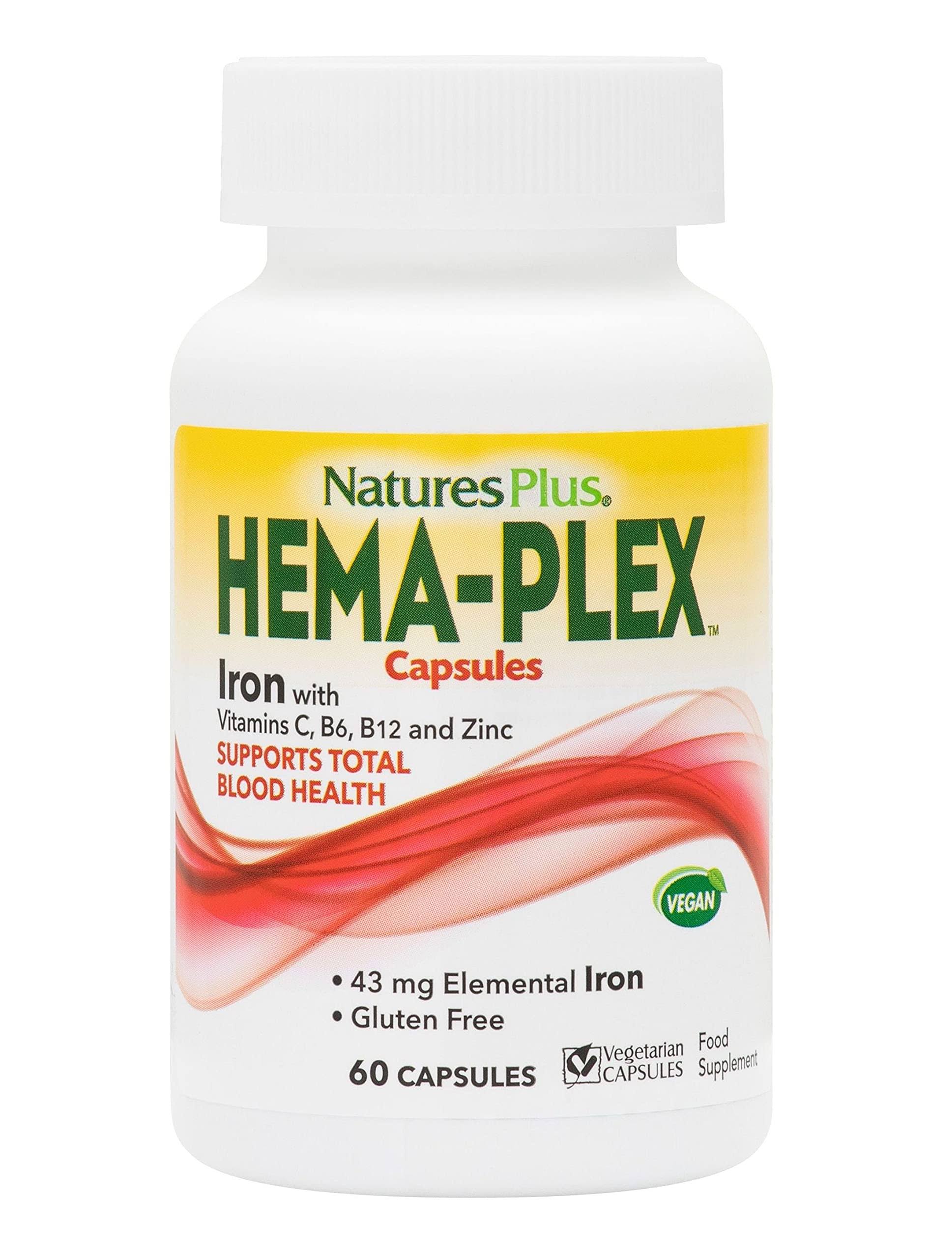 Nature's Plus Hema-Plex, 85 mg, 60 Vegetarian Capsules