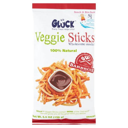 Gluck Veggie Sticks Wholesome Snacks, Barbecue - 5.5 oz bag