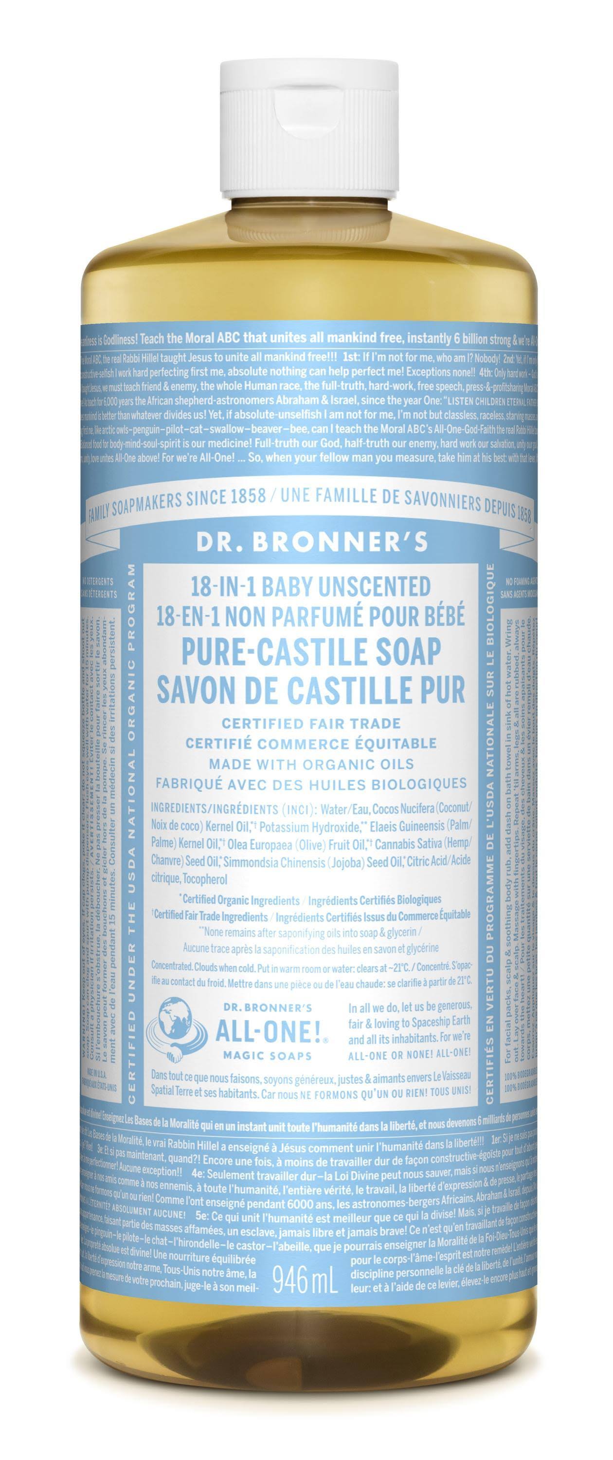 Dr. Bronner's Baby Mild Classic Pure-Castile Soap - Unscented
