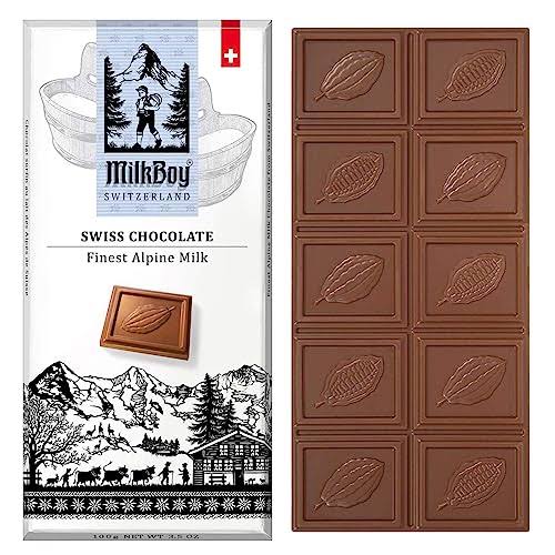 Milkboy Swiss Chocolate Bars - Premium Swiss Alpine Milk Chocolate Bar