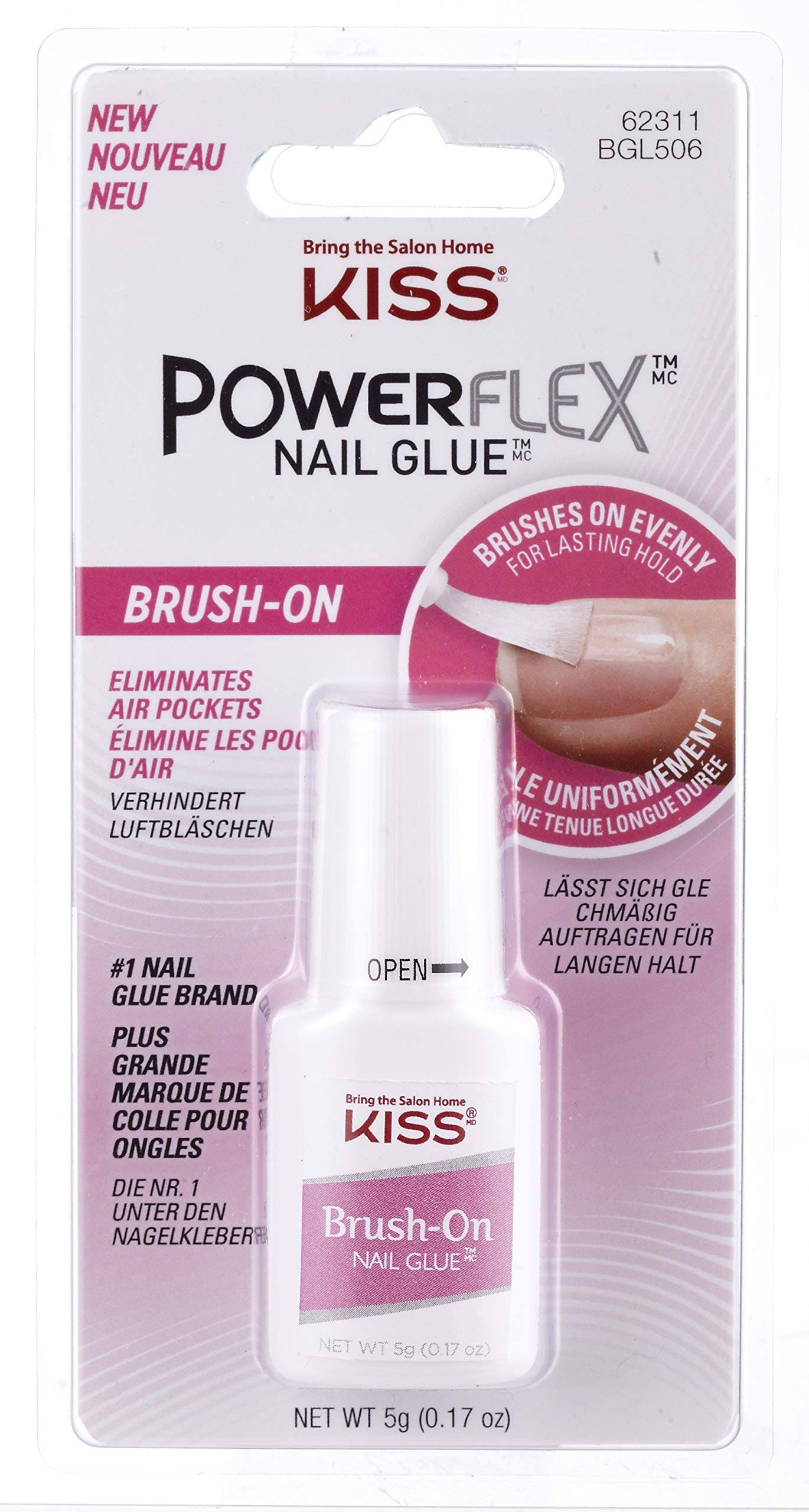Kiss Powerflex Nail Glue, Brush-On - 0.17 oz