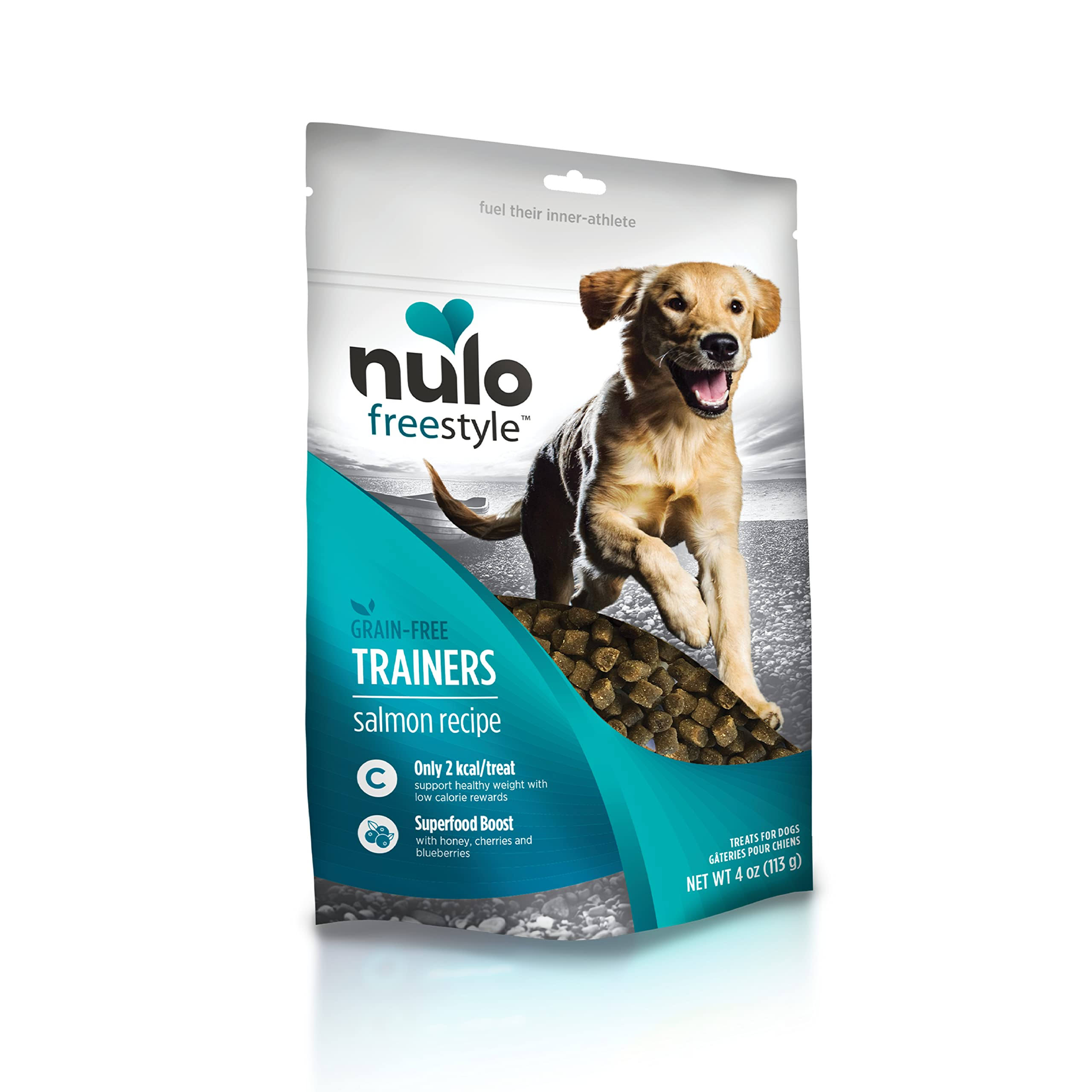 Nulo Puppy & Adult Freestyle Trainers Dog Treats: Healthy Gluten Free Low Calorie Grain Free Dog Training Rewards - Salmon Recipe - 4 oz Bag