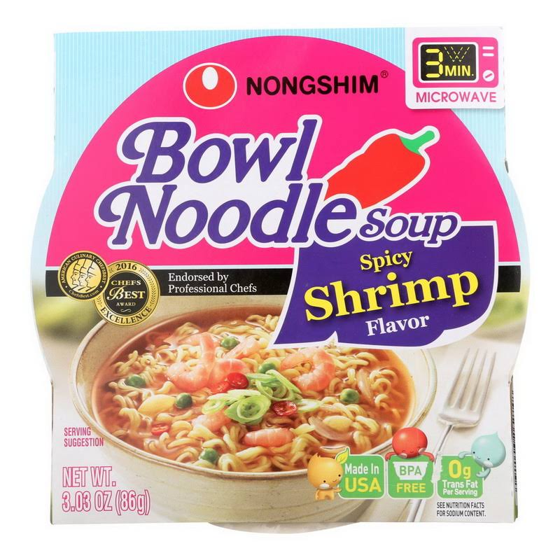 Nongshim Bowl Noodle Soup - Spicy Shrimp Flavor, 3.03oz