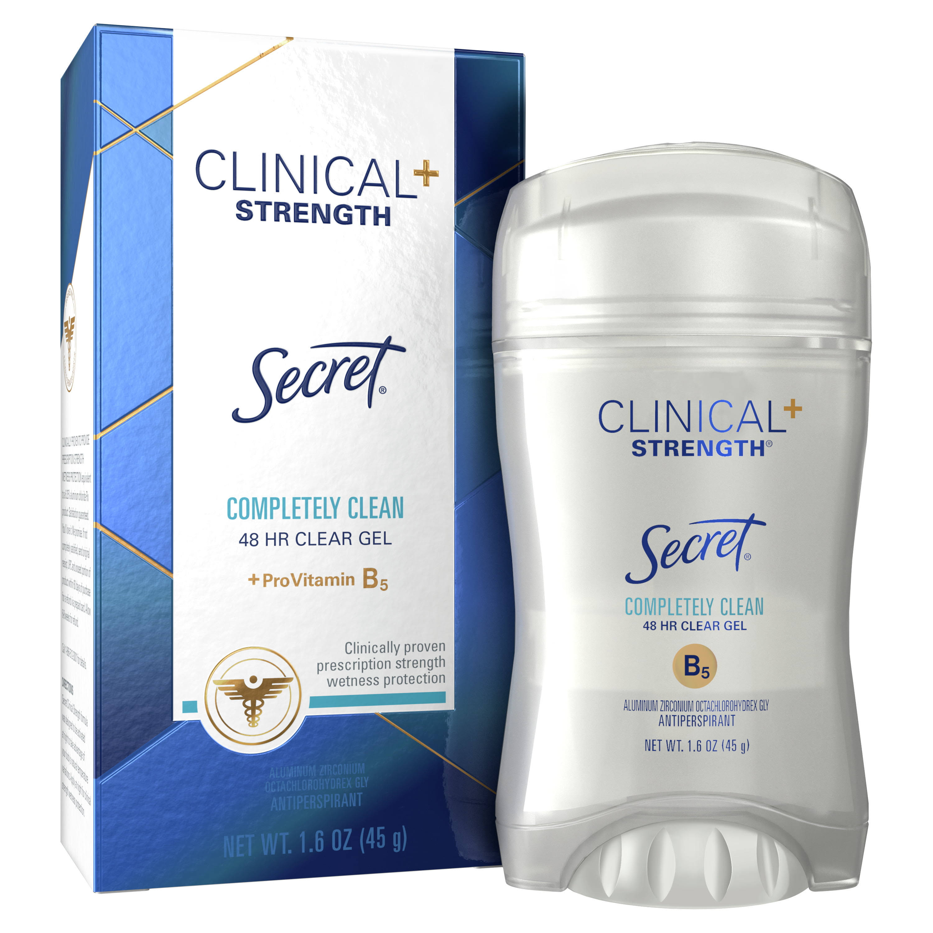Secret Clinical Strength Completely Clean Antiperspirant and Deodorant - Clear Gel, 45ml