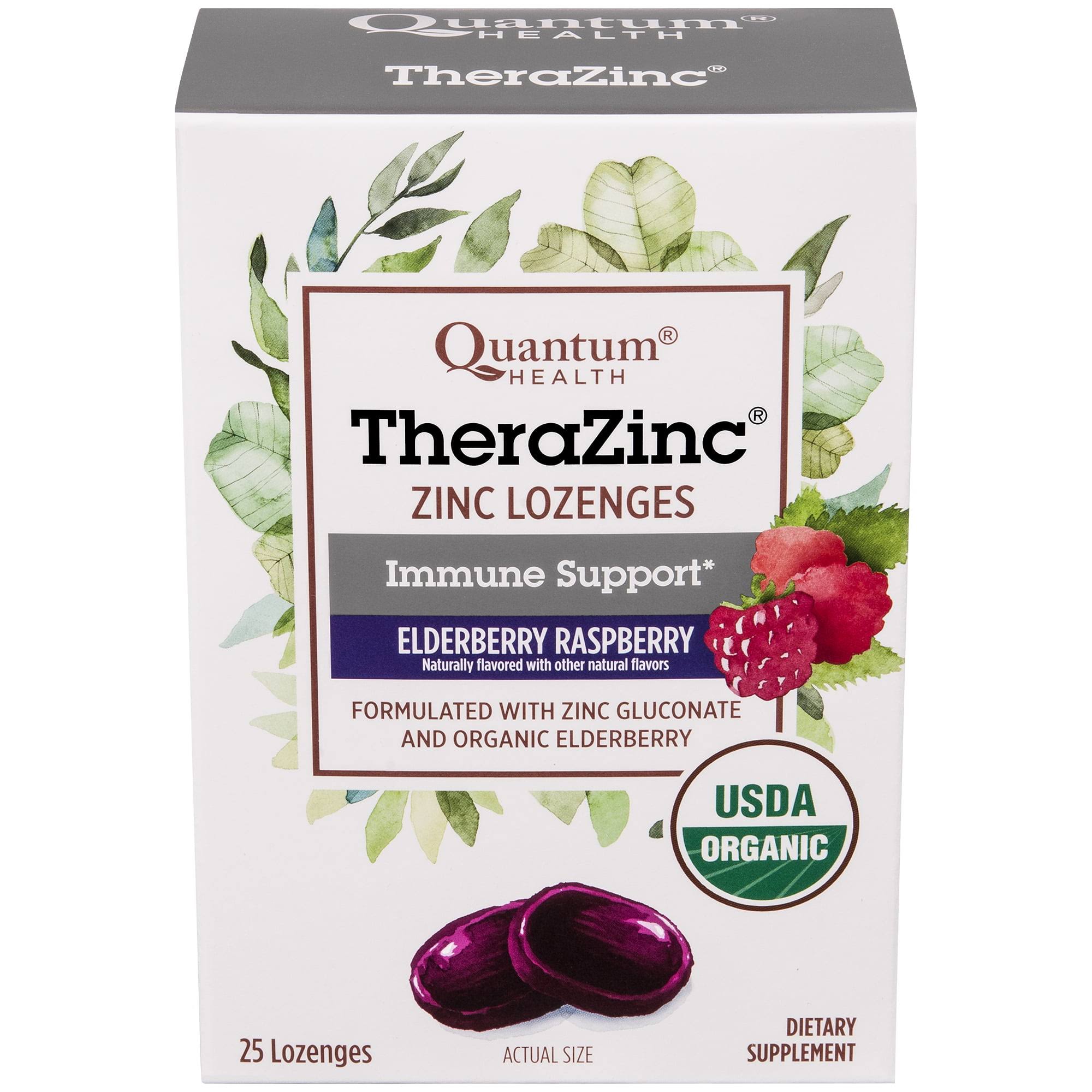 Quantum Health TheraZinc Zinc Lozenges, Elderberry Raspberry - 25 lozenges