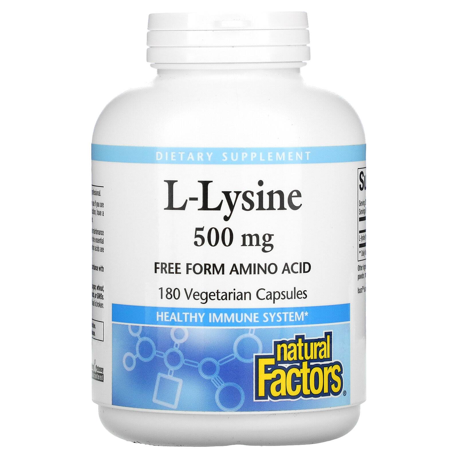 Natural Factors L-lysine Supplement - 180 Veggie Caps