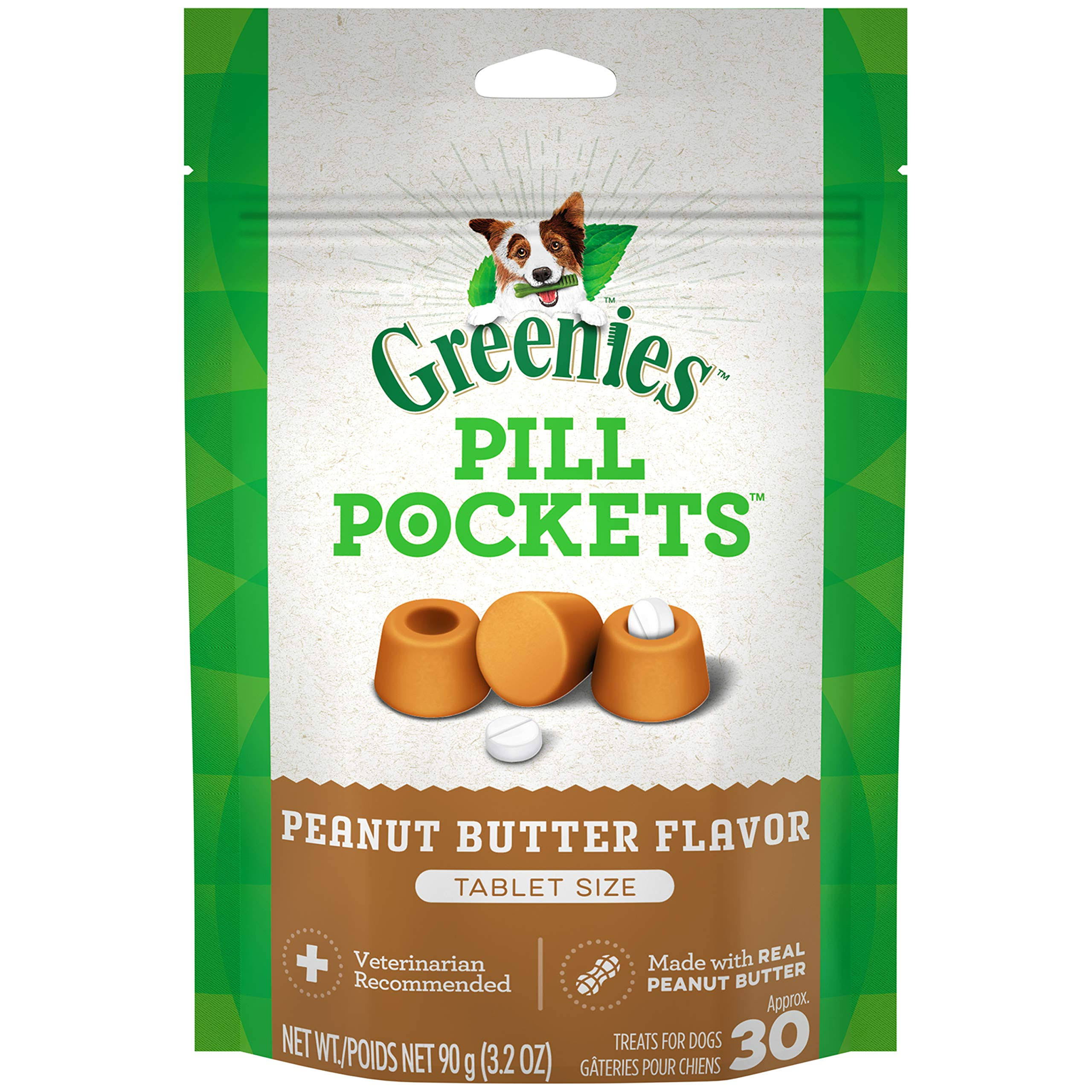 Greenies Pill Pockets Tablet Dog Treats - Peanut Butter, 3.2oz