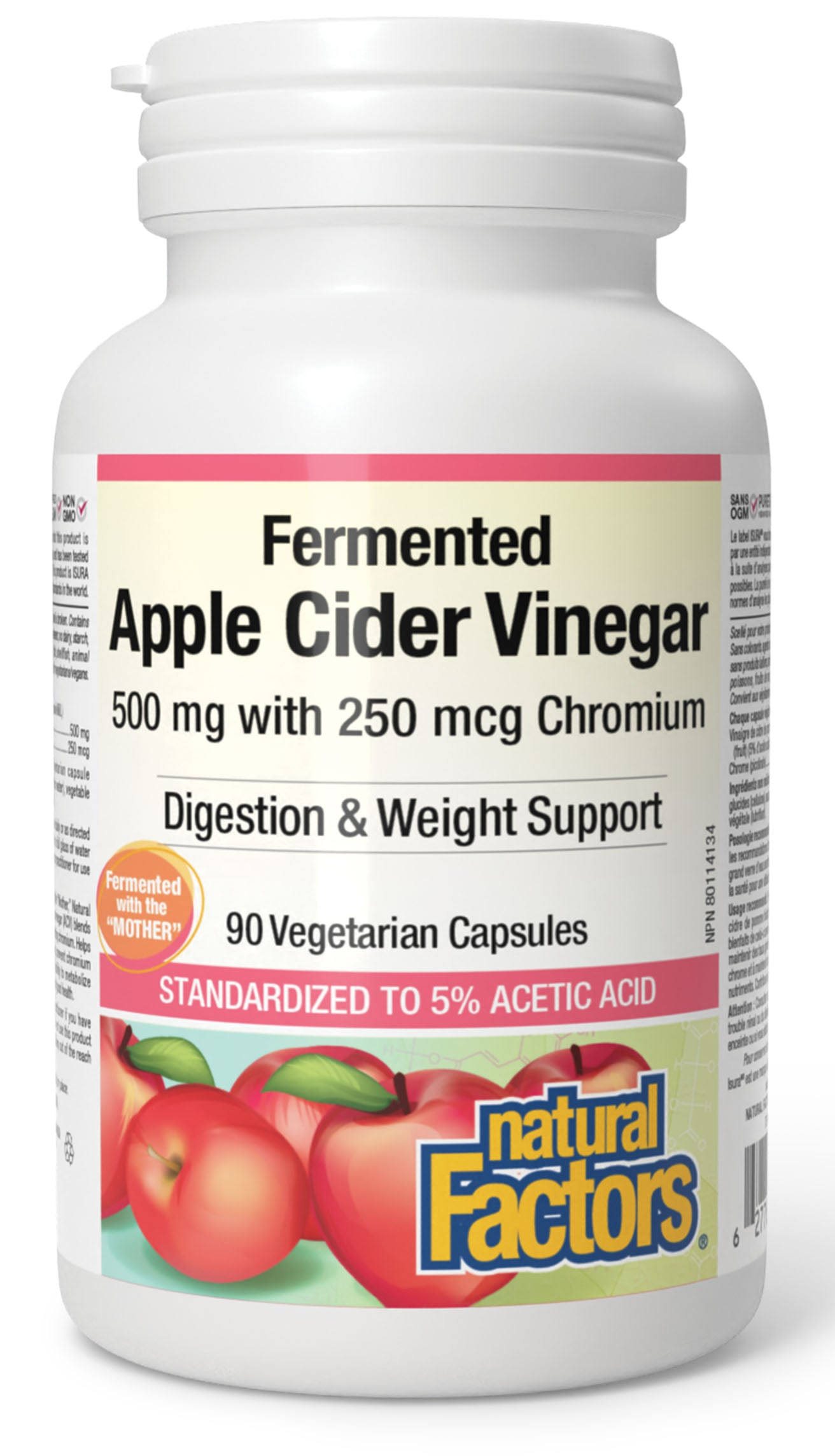 Natural Factors Fermented Apple Cider Vinegar (90 VCaps)