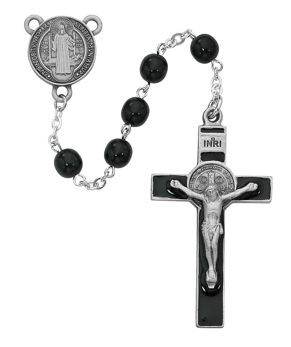 St. Benedict 7mm Black Rosary