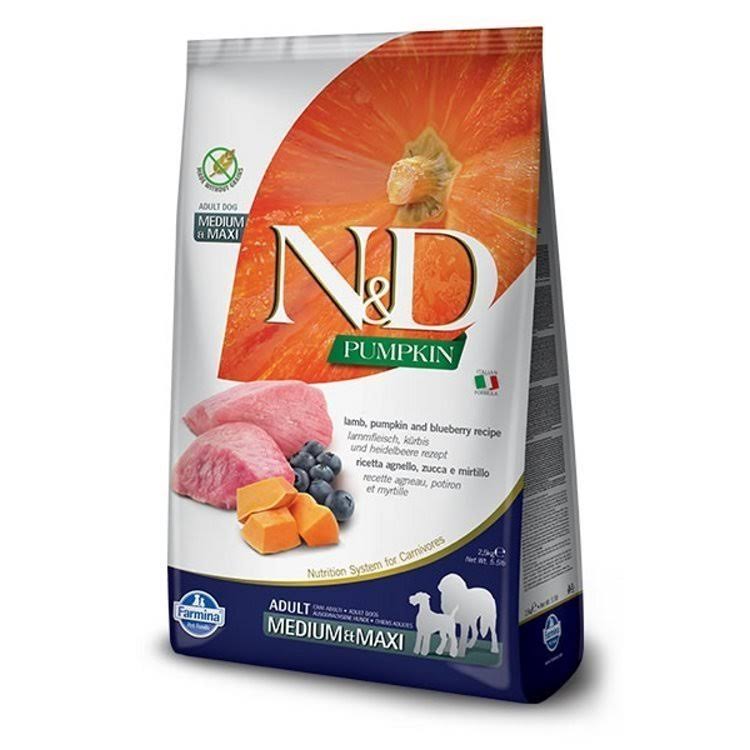 N and D Pumpkin Formula Grain Free Dog Food - Lamb, Pumpkin and Blueberry, Adult, Medium and Maxi Dog