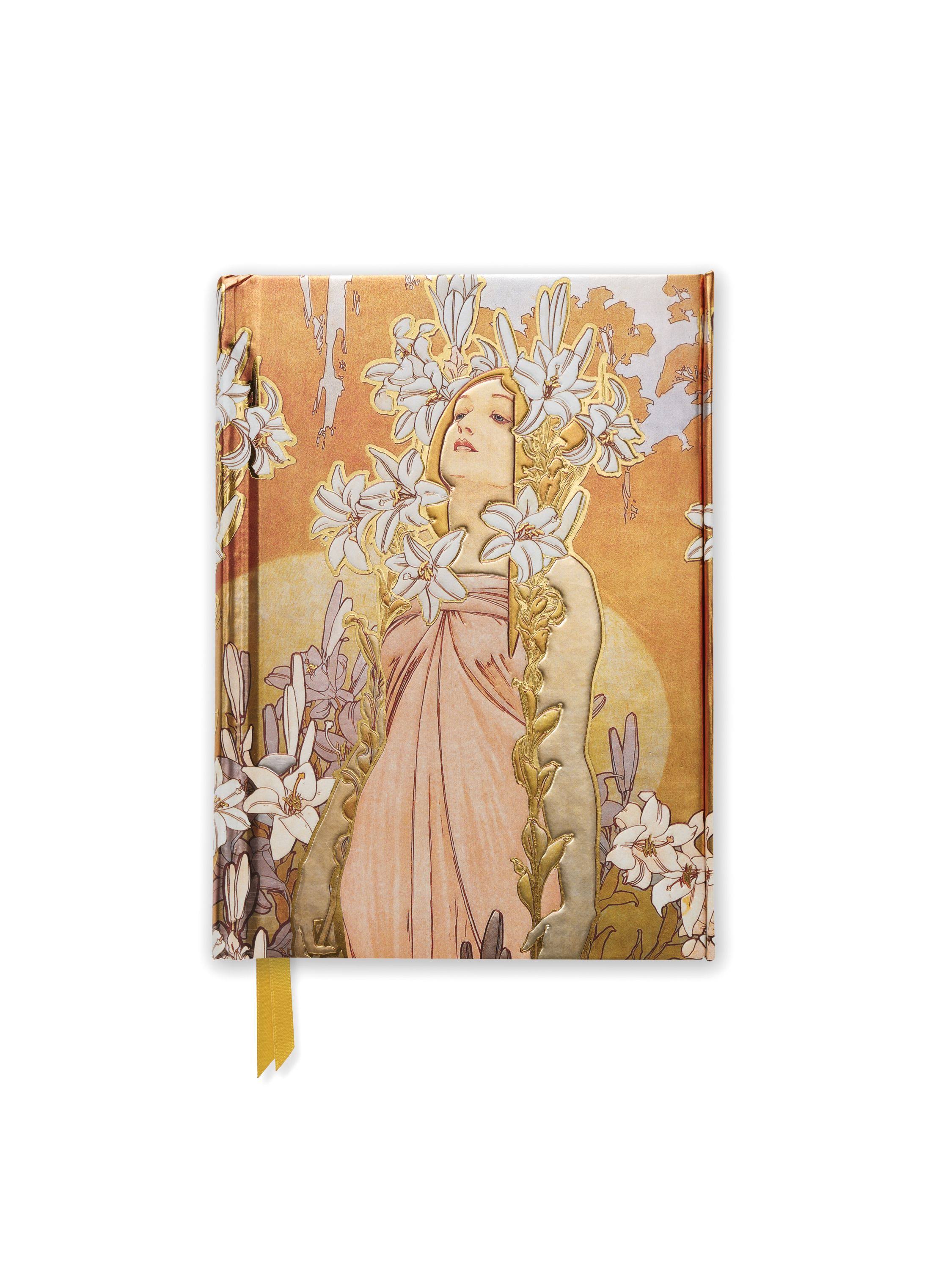Alphonse Mucha the Flowers Lily Foiled Pocket Journal