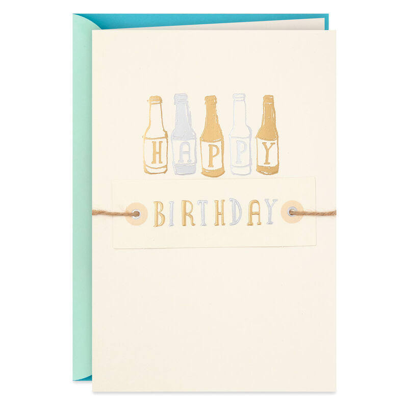 Hallmark Birthday Card, Here's to You Bottles Birthday Card