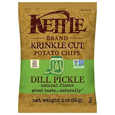 Kettle Brand Potato Chips, Dill Pickle, 2 Ounce Bag