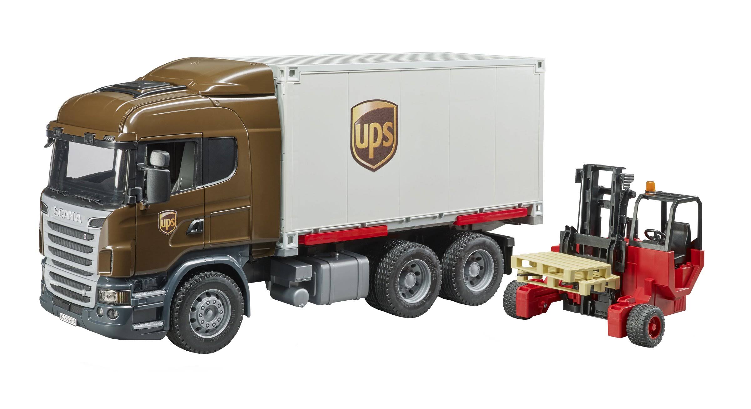 Bruder Scania R Series Ups Logistics Truck with Forklift