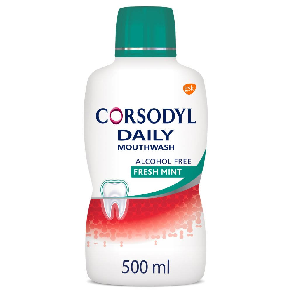 Corsodyl Gum Care Mouthwash - Fresh Mint, 500ml