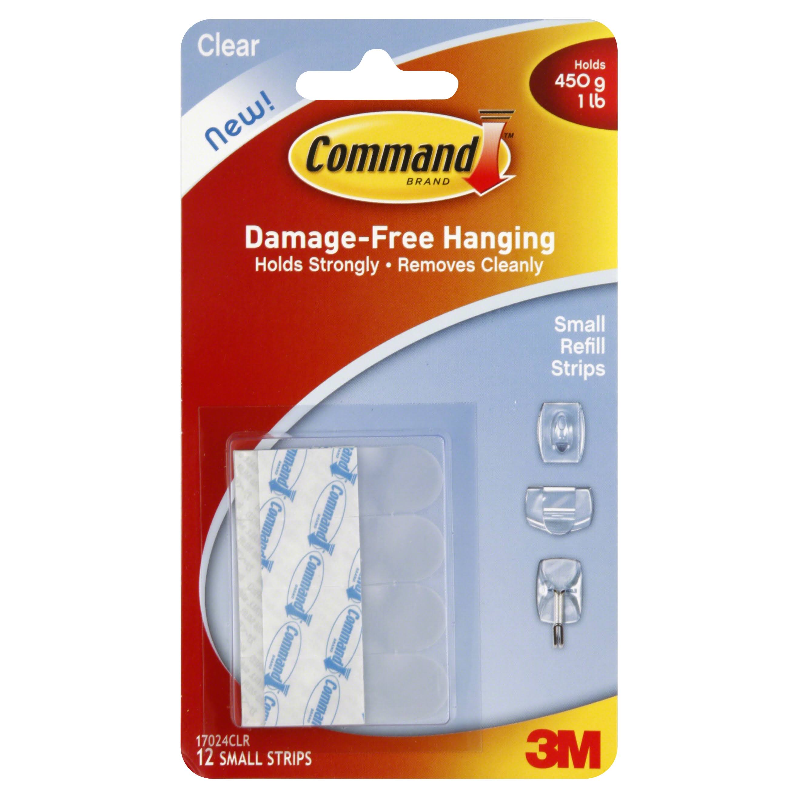 Command Clear Small Refill Strips - 12 Strips