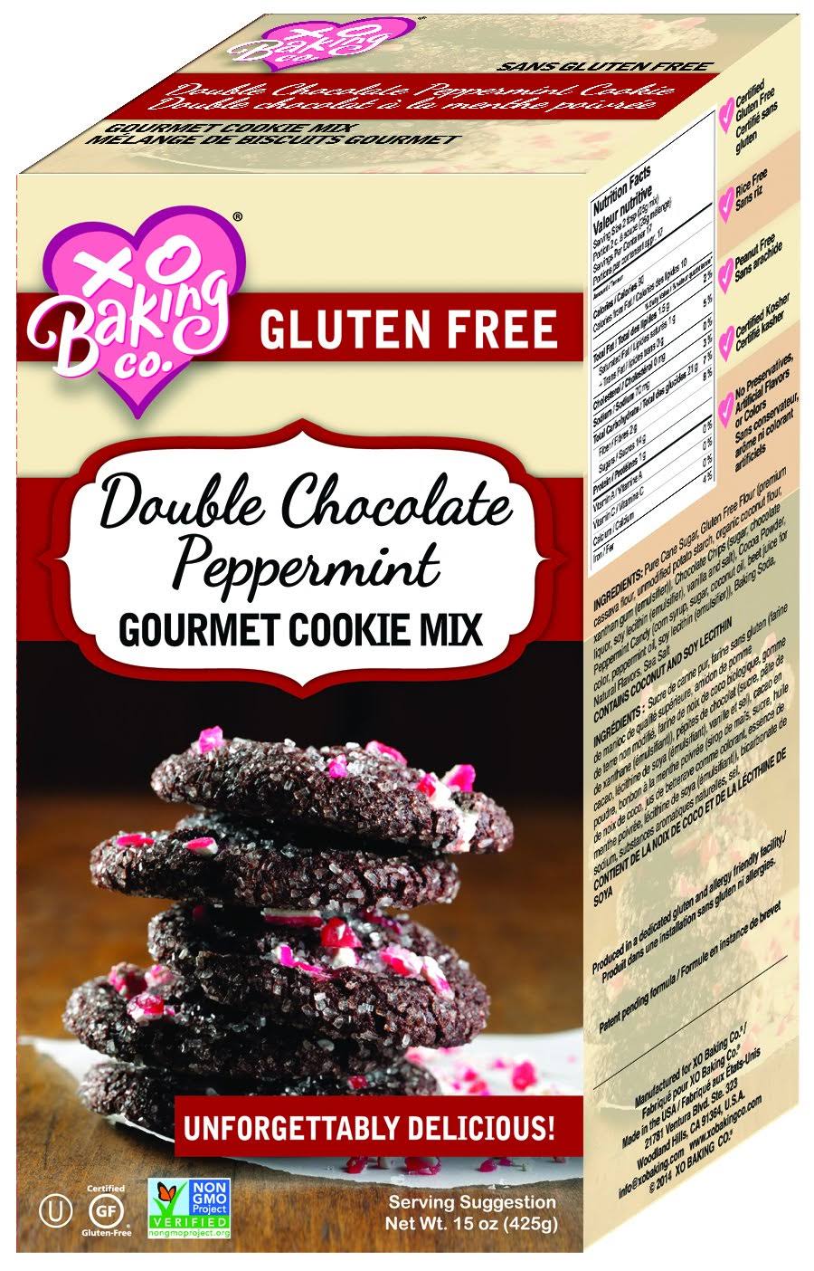 Xo Baking Gluten Free Double Chocolate Peppermint Cookie Mix, 425 G