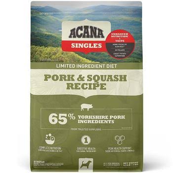 Acana Singles Limited Ingredient Pork & Squash Recipe Grain-Free Dry Dog Food - 4.5 lb. Bag