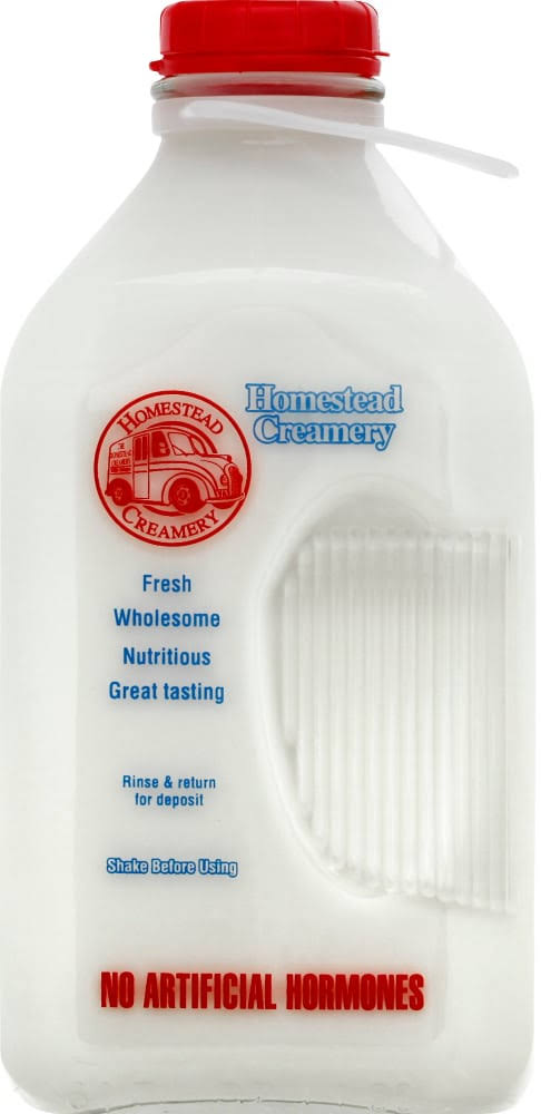 Homestead Creamery Milk, Homogenized, Whole - 0.5 gallon