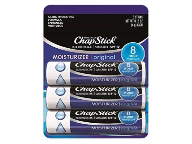 ChapStick Lip Moisturizer And Skin Protectant - Original, 0.15oz, 3ct