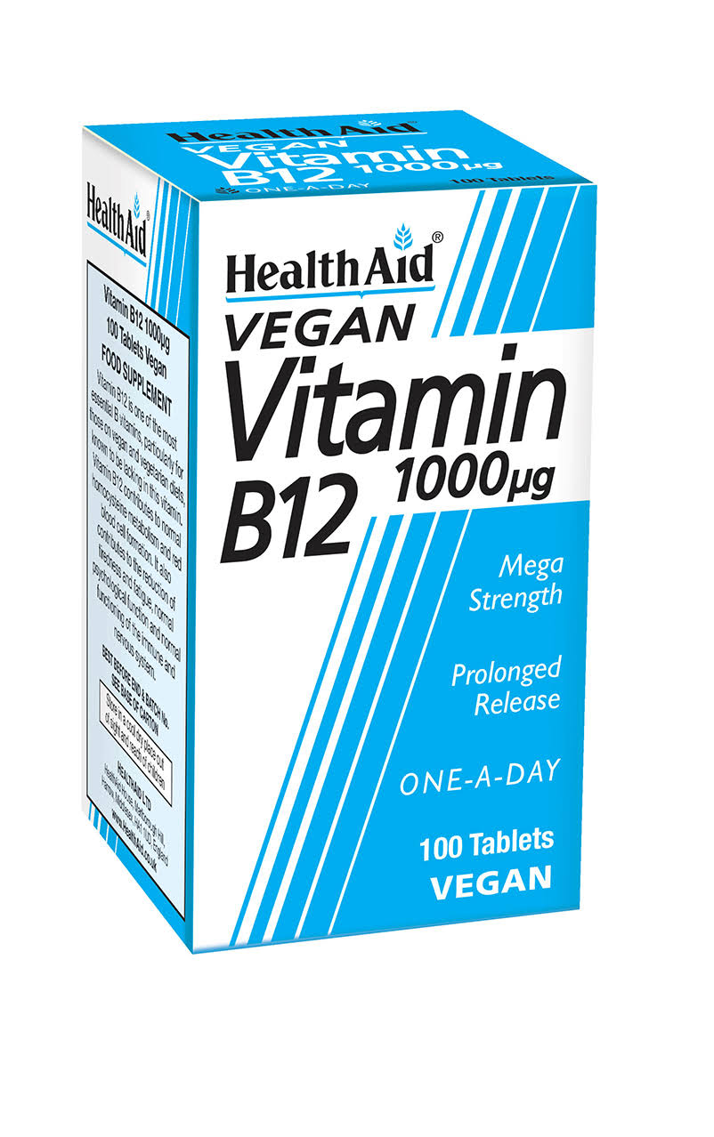Health Aid Vitamin B12 (Cyanocobalamin) - 1000ug PR, 50 Tablets