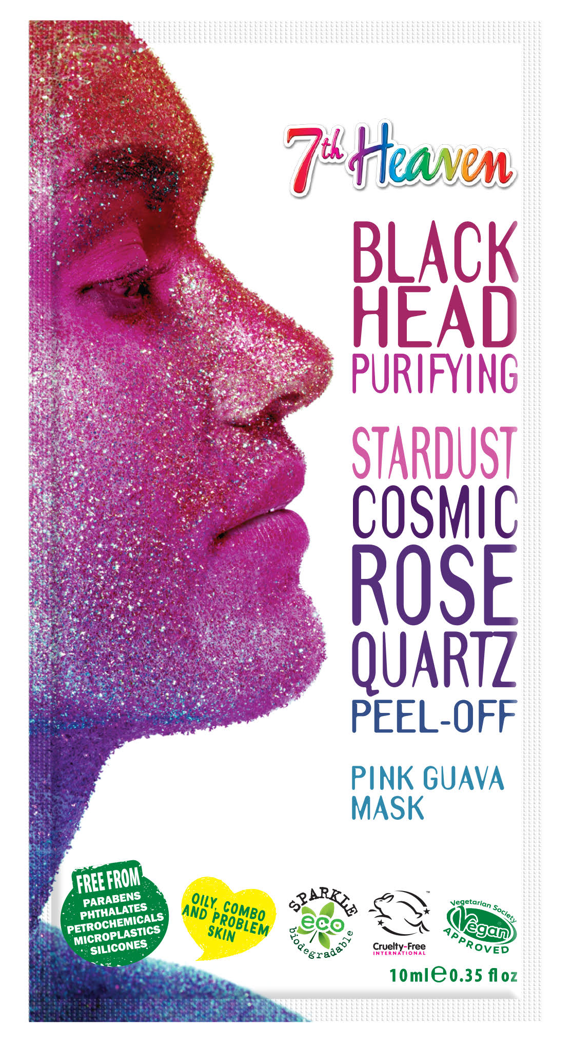 7th Heaven Stardust Cosmic Rose Quartz Peel-Off Mask 10 ml