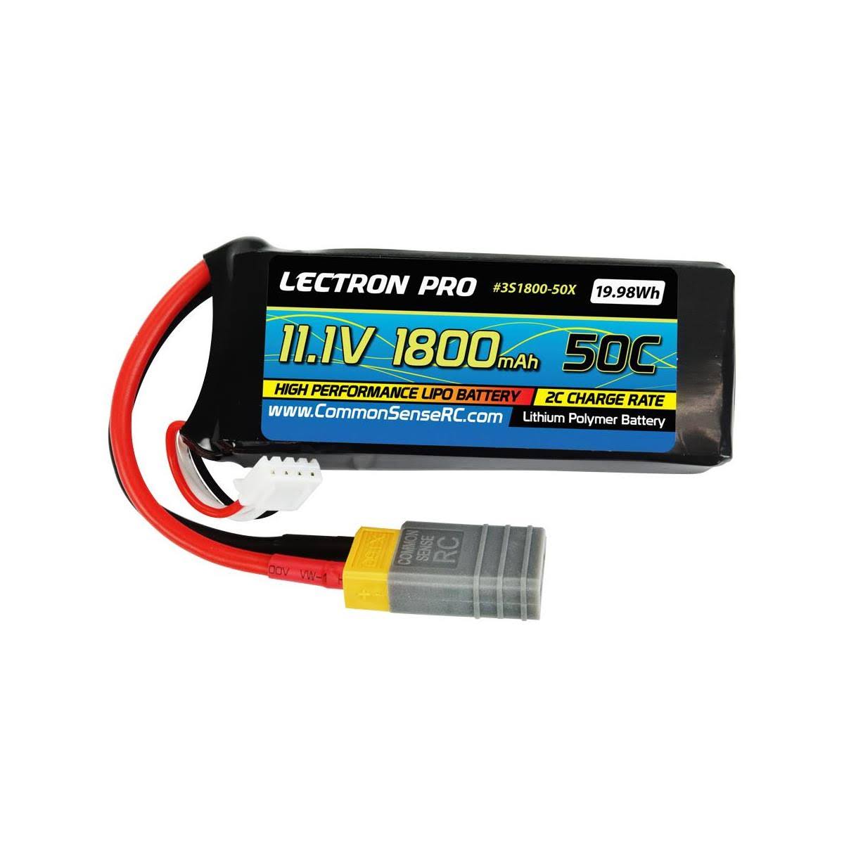 Common Lectron Pro 11.1V 1800mAh 50C Lipo Battery w/XT60 Connector + CSRC