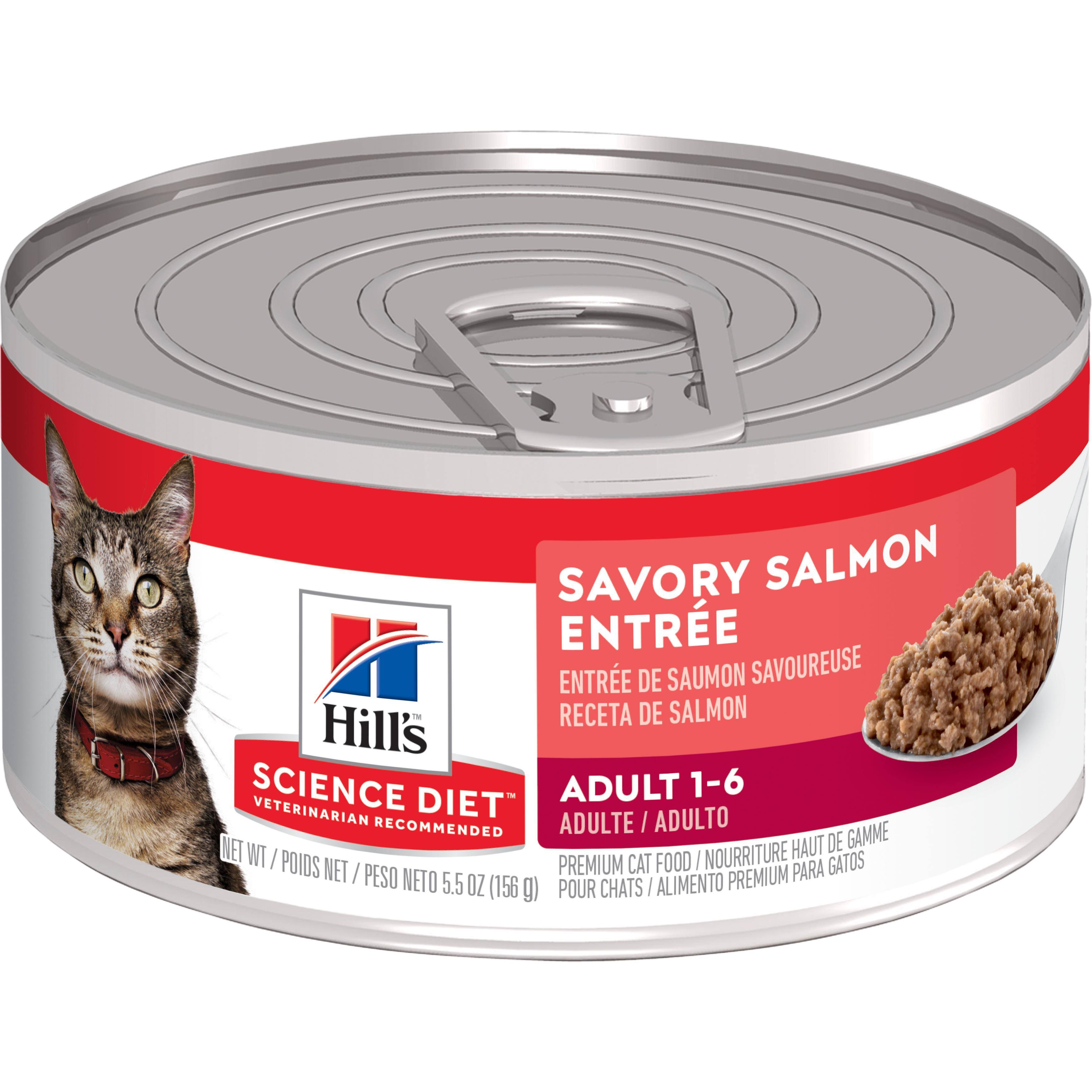 Hill's Science Diet Minced Premium Cat Food - Savory Salmon Entrée, Adult 1-6