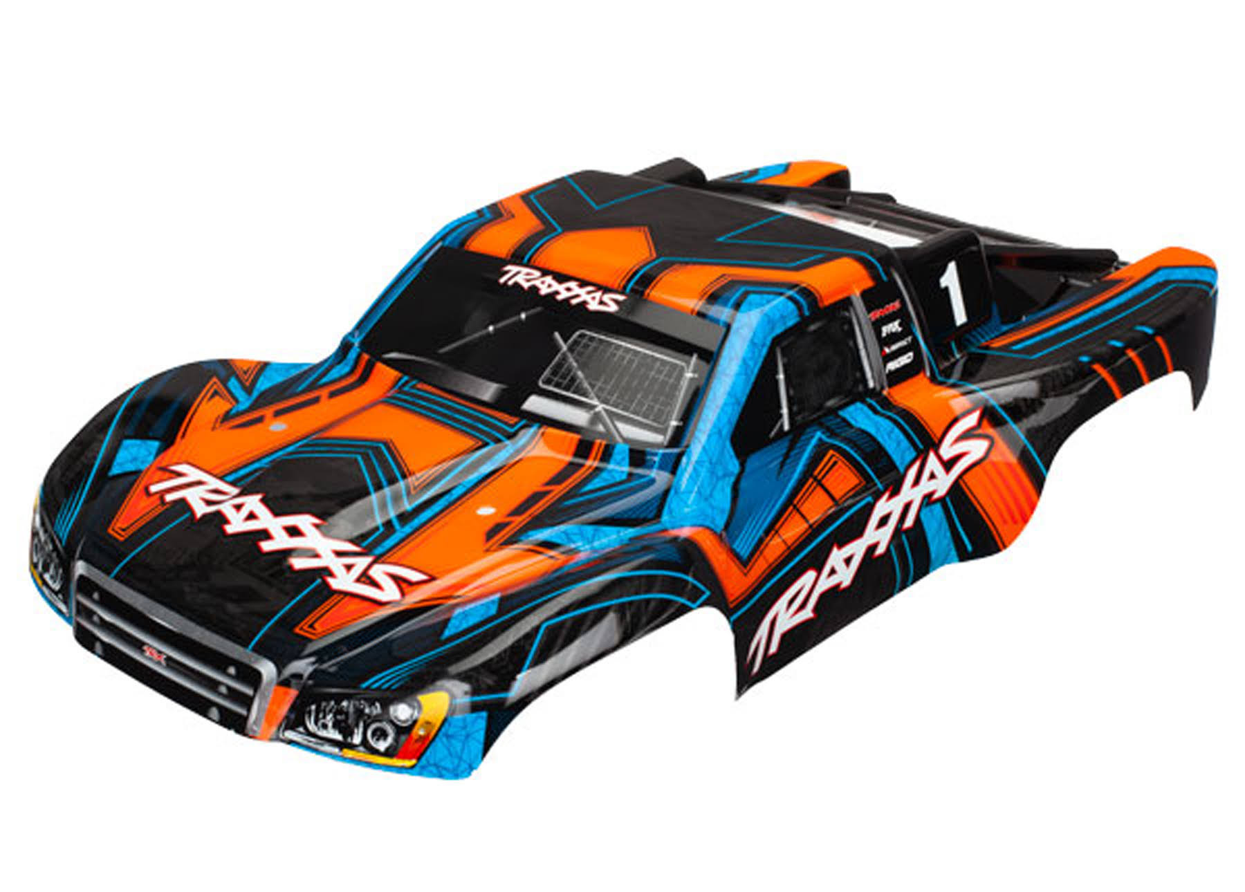 Traxxas 6844 Body Slash 4x4 Orange and Blue (Painted Decals applied)
