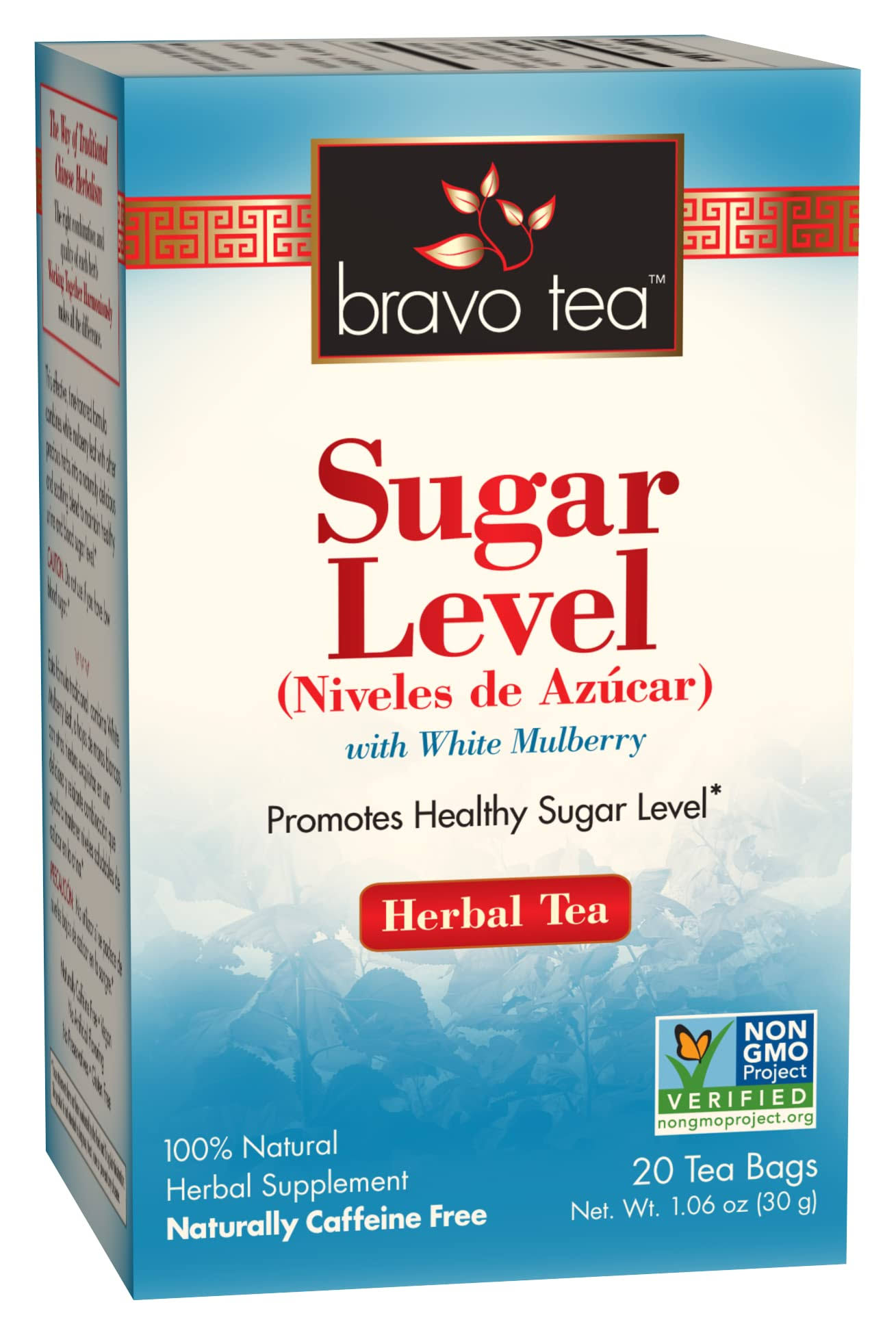 Bravo Tea Sugar Level Herbal Tea - 20 Tea Bags, 30g