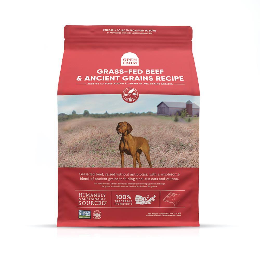 Open Farm Grass-Fed Beef & Ancient Grains Dry Dog Food - 22-lbs