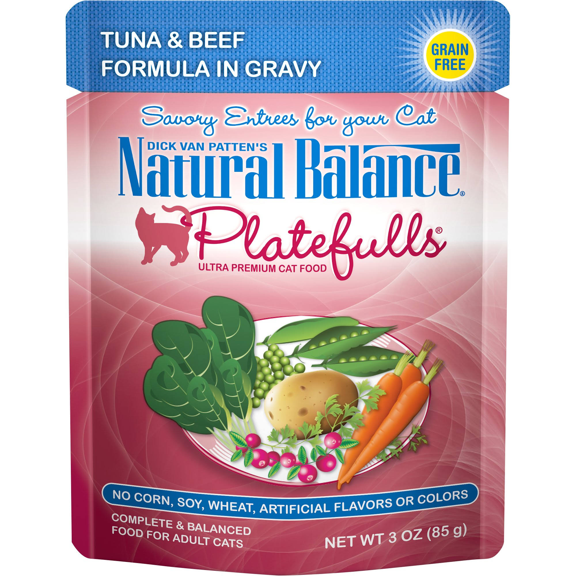 Natural Balance Platefulls Tuna & Beef Adult Cat Food - 3oz