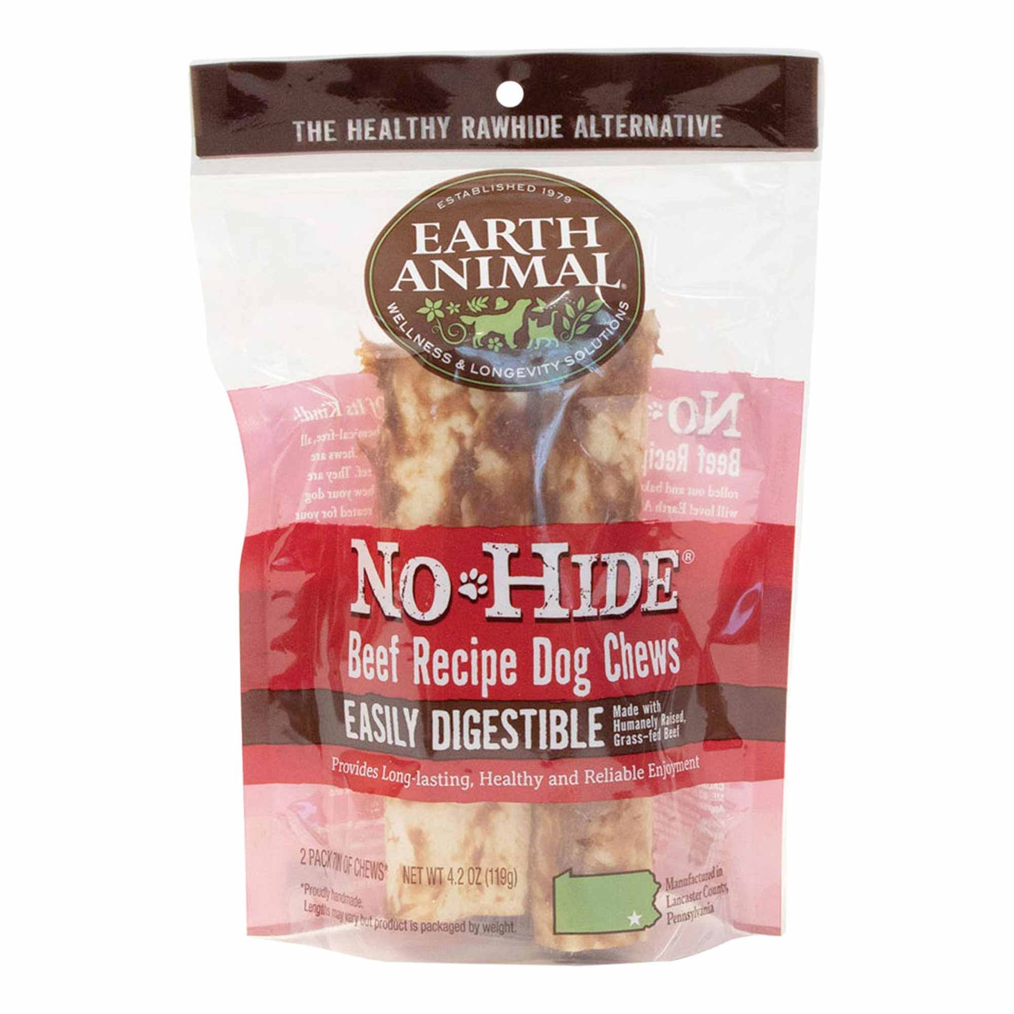 Earth Animal No-Hide Beef Dog Chews, 2 Pack, 7"