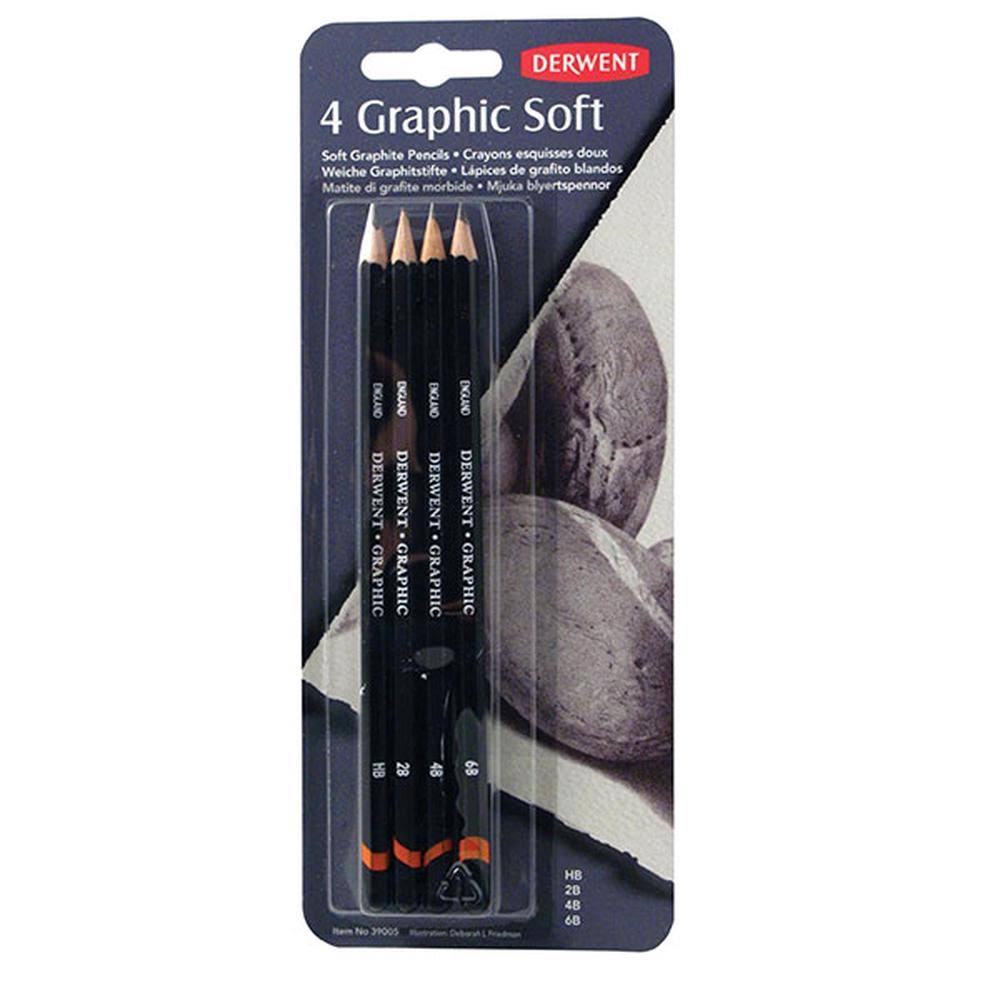 Derwent Graphic Pencils Soft Pack - 4 Pack