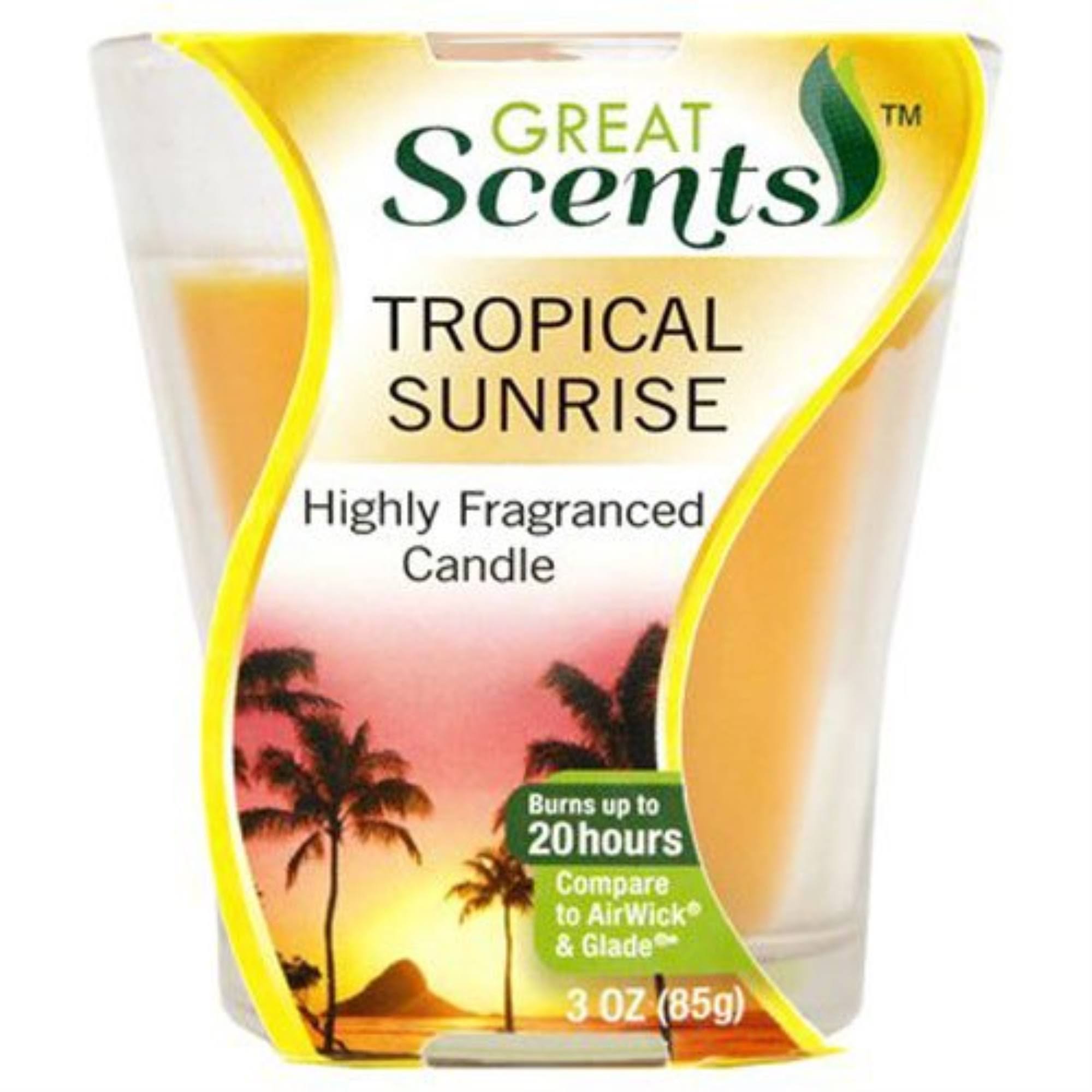 Great Scents Highly Fragranced Candle - Tropical Sunrise, 3oz
