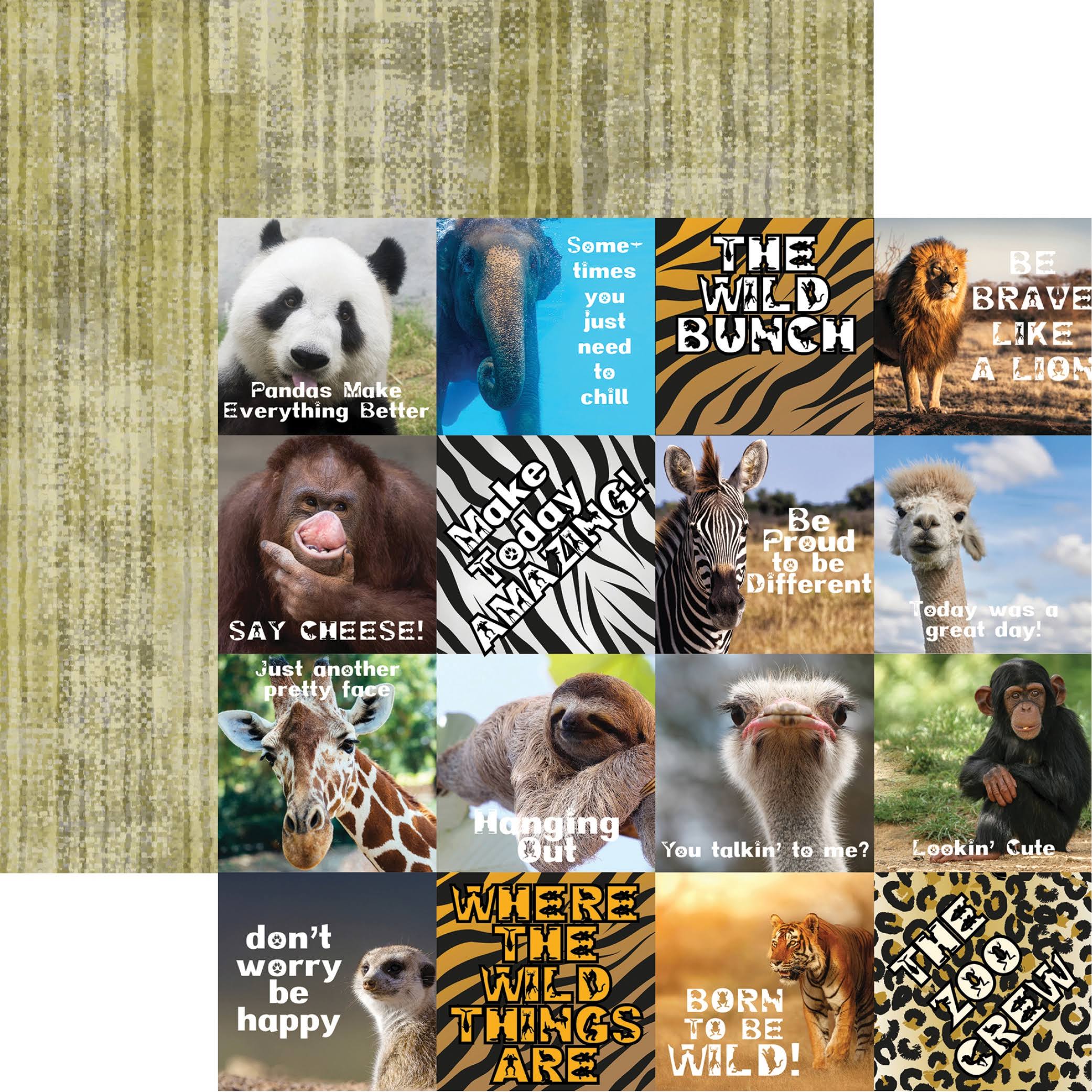 Reminisce Zooventures Double-Sided Cardstock 12"X12"-Zooventures