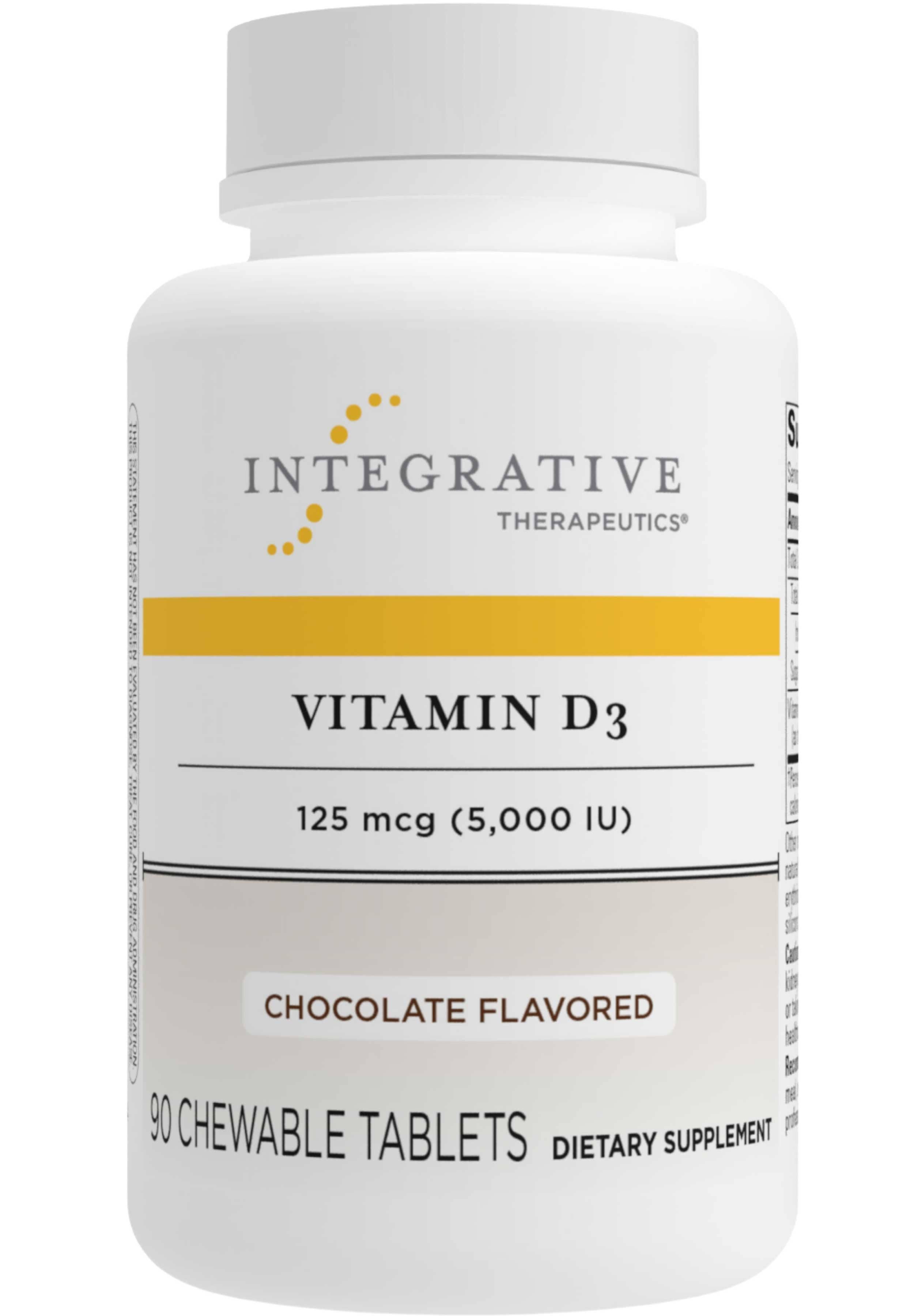 Integrative Therapeutics Vitamin D3 5,000 IU Chewable Tablets - Chocolate, x90