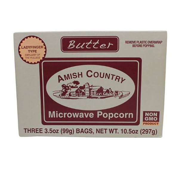 Amish Country: Ladyfinger Butter Microwave Popcorn 3 Count, 10.5 oz