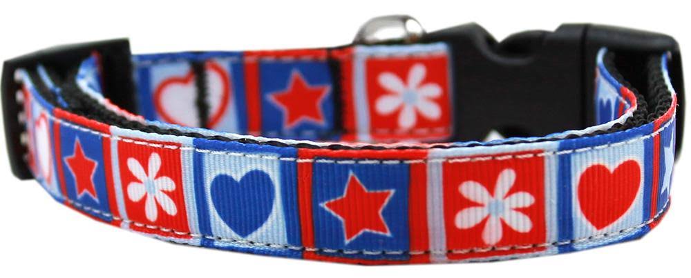 Stars and Hearts Nylon Dog Collar LG | Dogs