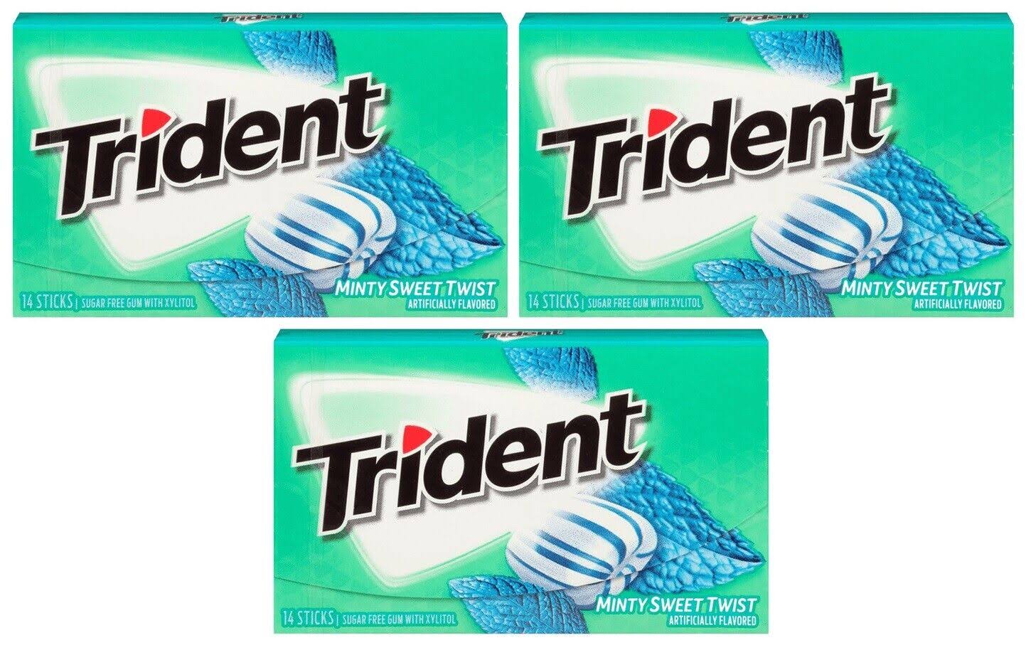 4x Trident Minty Sweet Twist Flavor Sugar Free Gum with Xylitol American Sweets