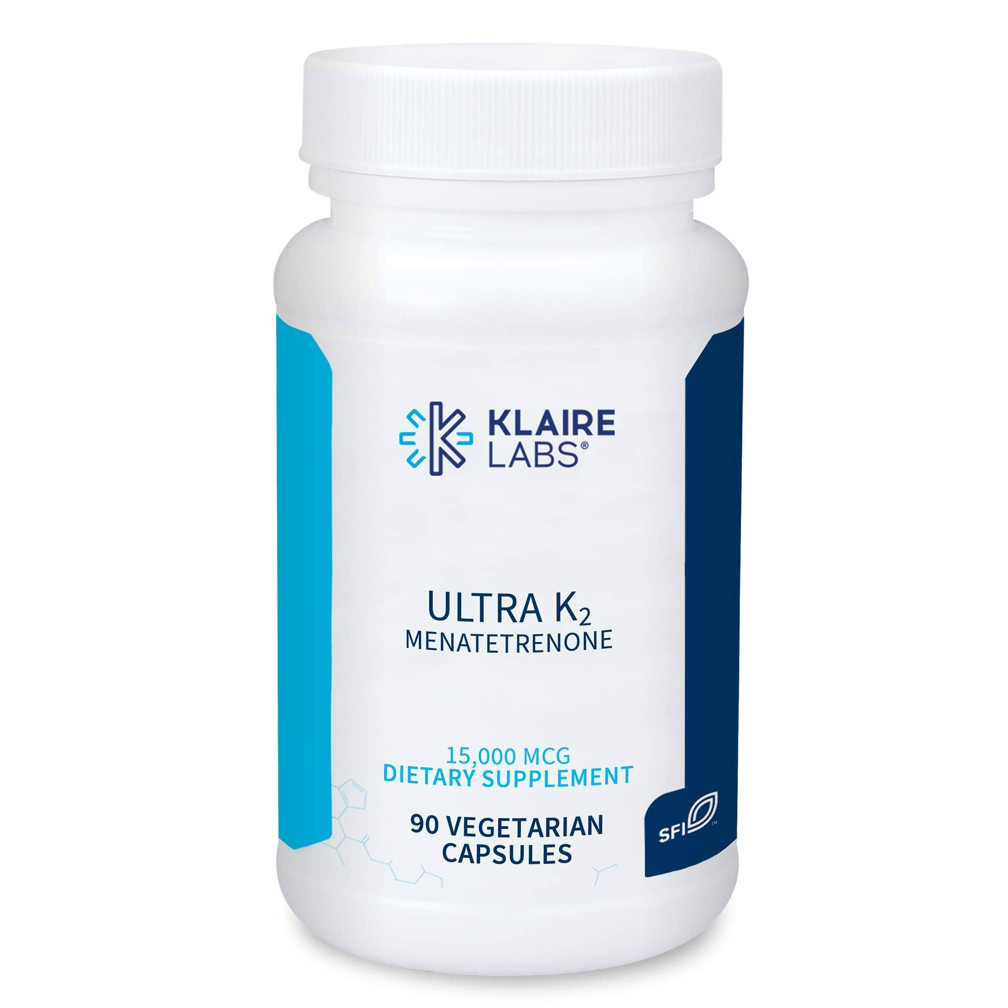 Klaire Labs Ultra K2 MK4 15000mcg - Vitamin K2 Supplement To Support Bone & Cardiovascular Health - 15mg K2 Vitamins For Men & Women - Hypoallergenic