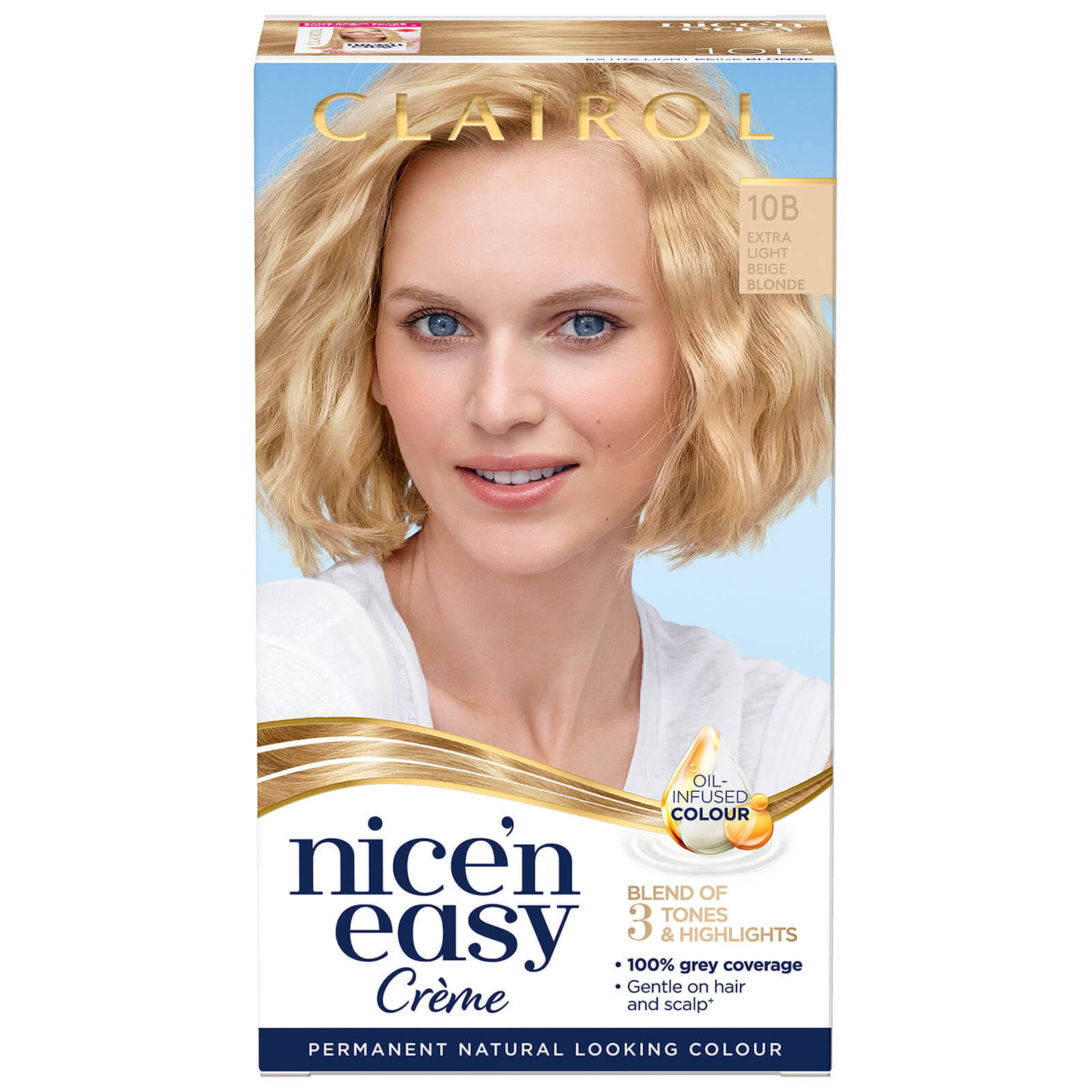 Clairol Nice'n Easy Permanent Hair Dye - 10B Extra Light Beige Blonde