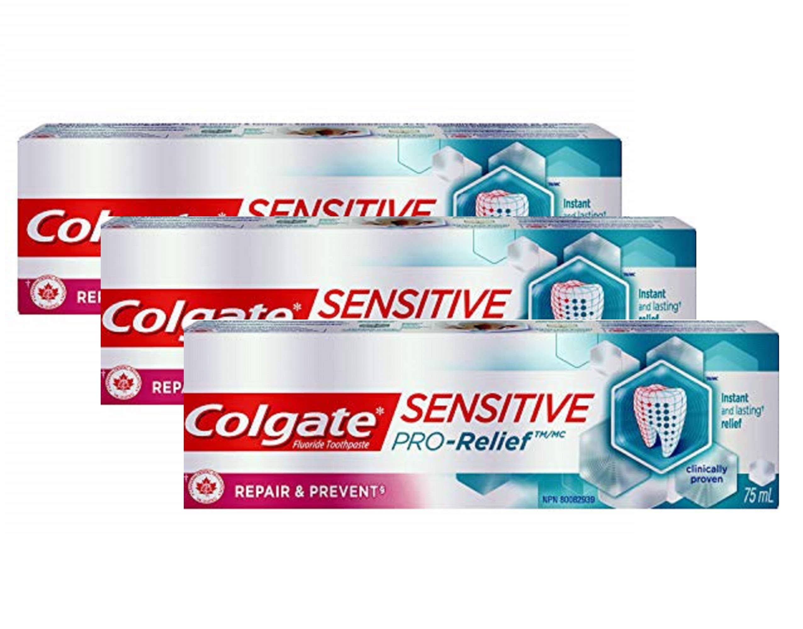Colgate Sensitive Pro-Relief Repair & Prevent Toothpaste - 3 Pack x 2.5 fl oz / 75 ml
