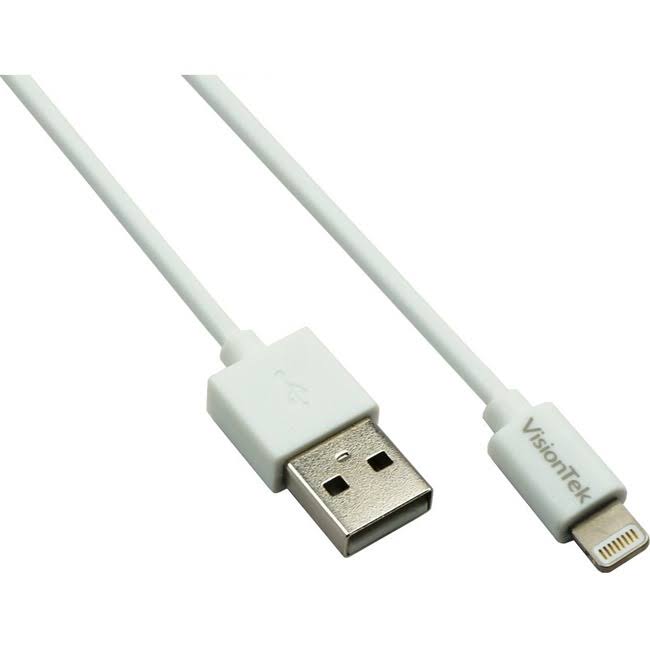VisionTek 901199 Lightning to USB White 2 Meter Cable